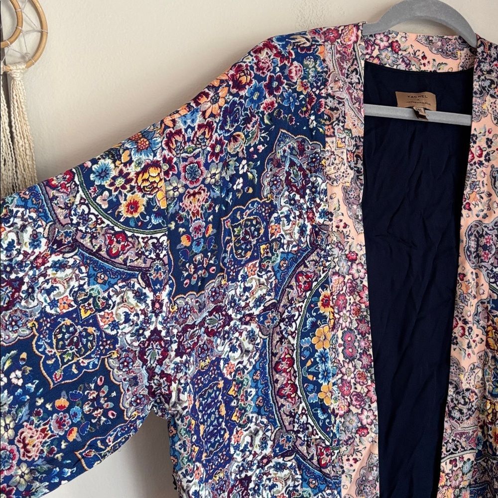 Anthropologie KACHEL Floral Kimono VIBRANT BOHEMIAN WOMENS jacket top One size - Picture 8 of 13